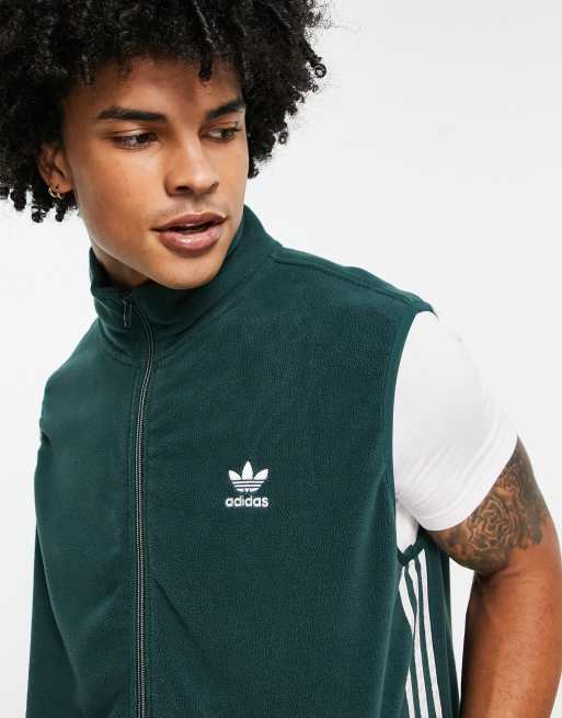 adidas Originals adicolor three stripe vest in green