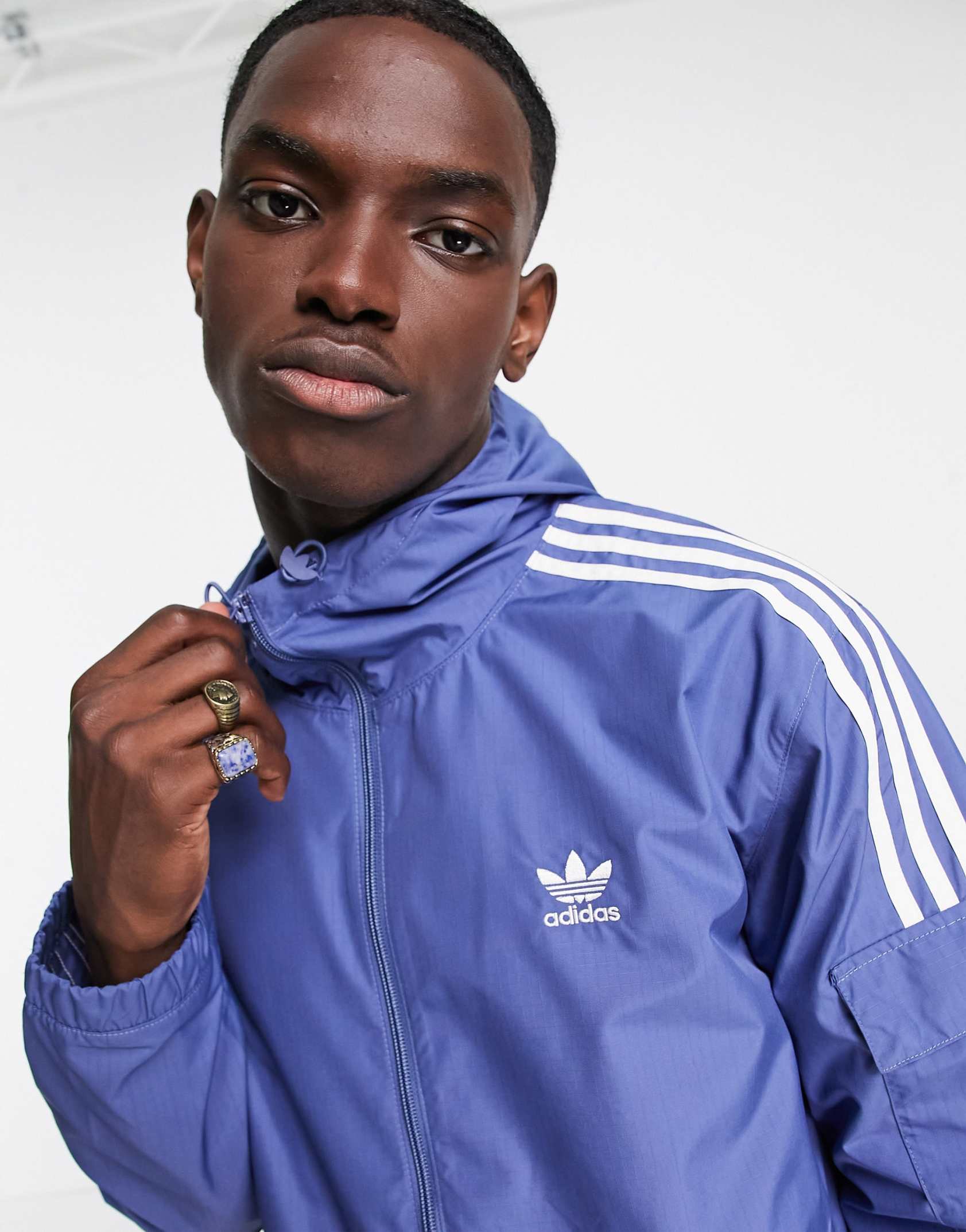 3 stripe windbreaker online