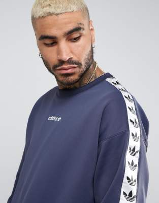 Maryanne Jones Bowling biord adidas Originals Adicolor TNT Tape Crew Sweat In Blue BR6744 | ASOS