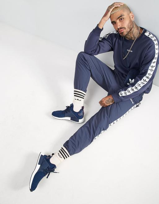 adidas Originals Adicolor Tape Crew Sweat In Blue BR6744 | ASOS