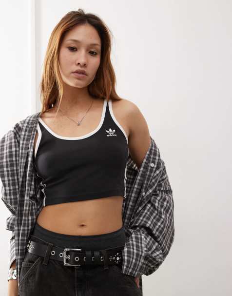 adidas Originals - adicolor - Top brassière à 3 bandes - Noir - view 1