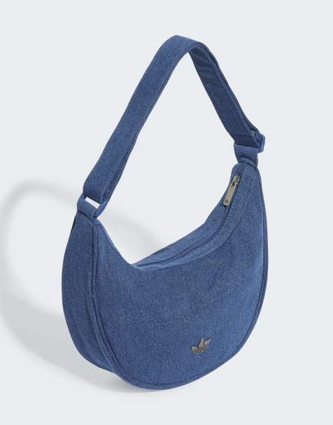 adidas Originals – adicolor – Torebka w kształcie półksiężyca z jasnego denimu - view 1