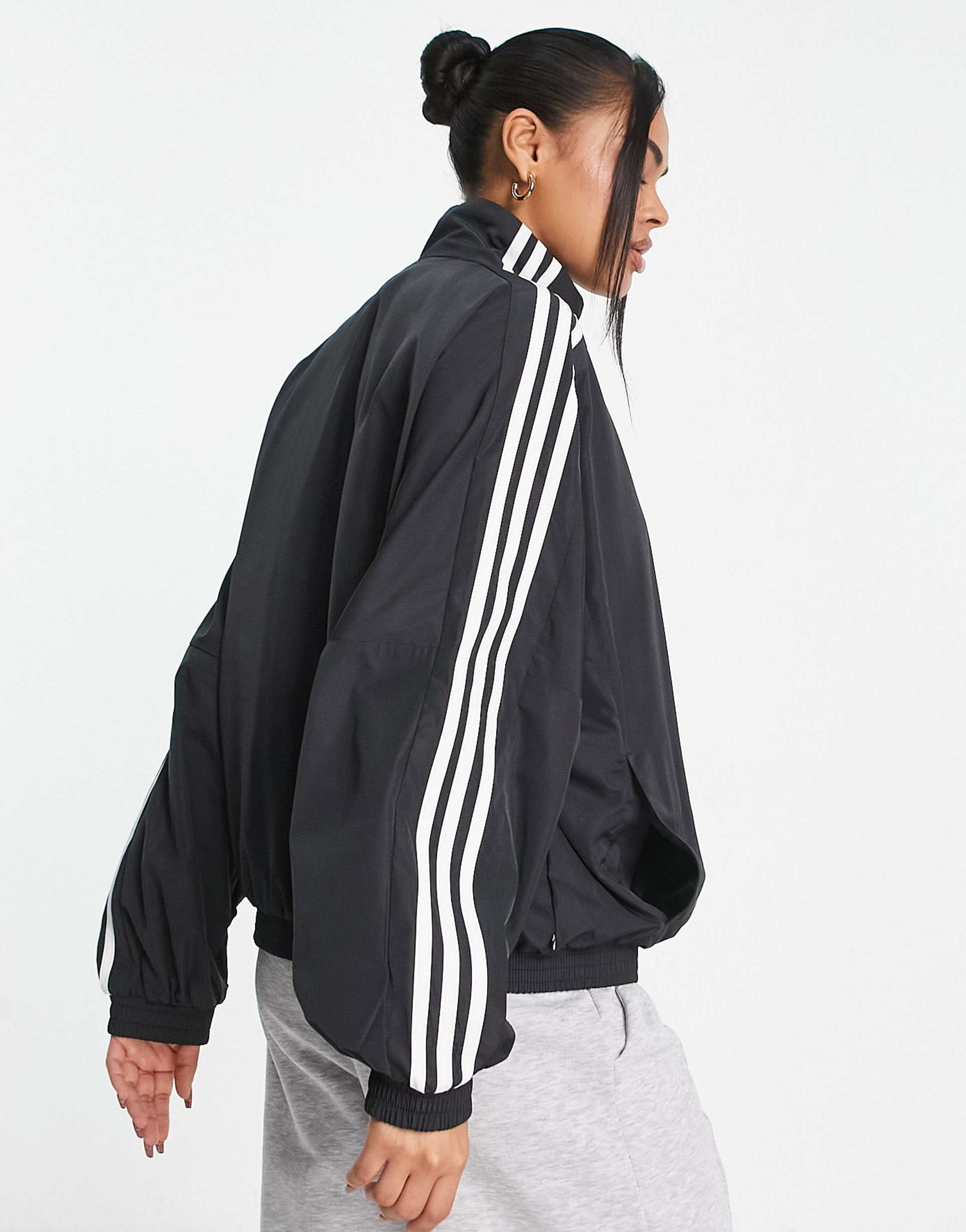 adidas Originals adicolor track jacket in black view 4