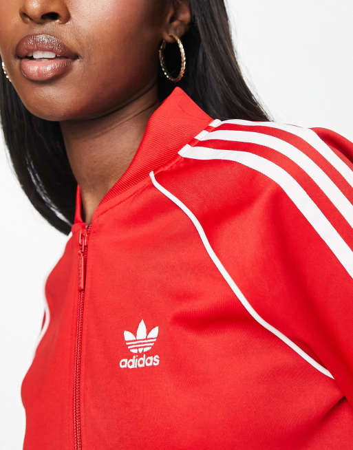 adidas Originals Adicolor track jacket in red