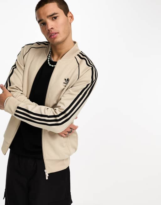 adidas Originals adicolor track top in beige and black | ASOS