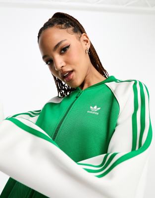 adidas Originals Adicolor track top in green