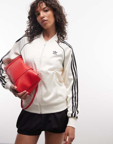 adidas Originals Adicolor track top in white