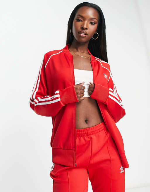 adidas Originals - adicolor - Trainingsjack in rood 