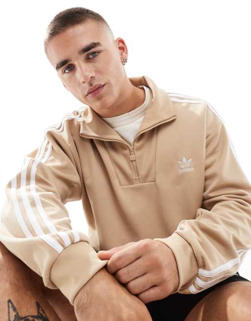adidas Originals - Adicolor - Trainingstop met opstaande boord in beige