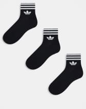 adidas Running Essentials ankle socks in white and grey 3 pack