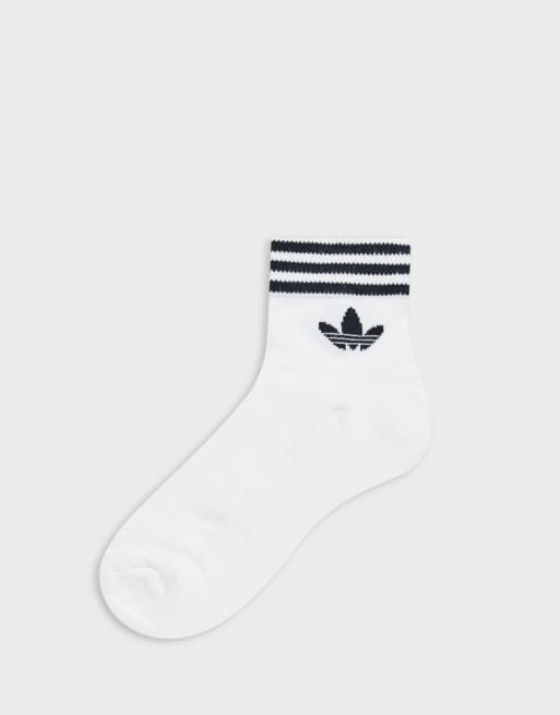 adidas Originals adicolor Trefoil 3 pack ankle socks white