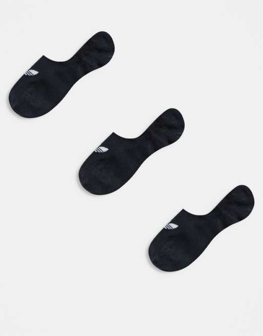 adidas Originals adicolor Trefoil 3 pack liner socks in black