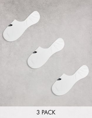adidas Originals adicolor Trefoil 3 pack no show socks in white-Black