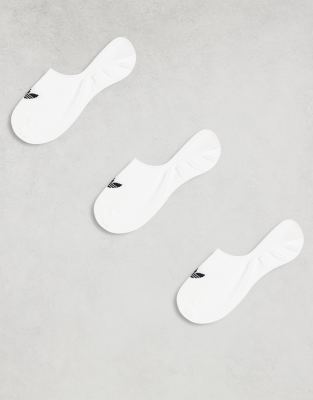 adidas Originals adidas Originals adicolor Trefoil 3 pack no show socks in white-Black