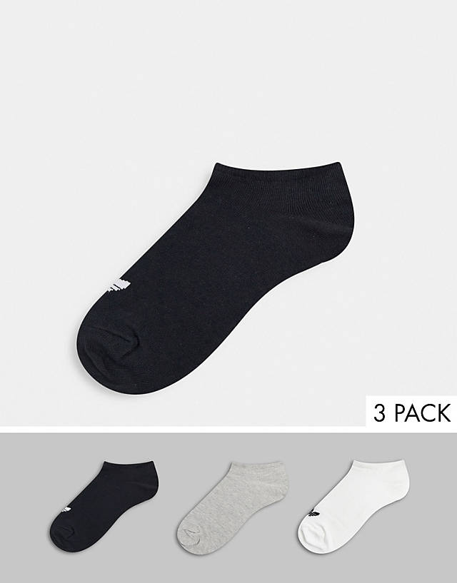 adidas Originals - adicolor trefoil 3 pack trefoil trainer socks in multi