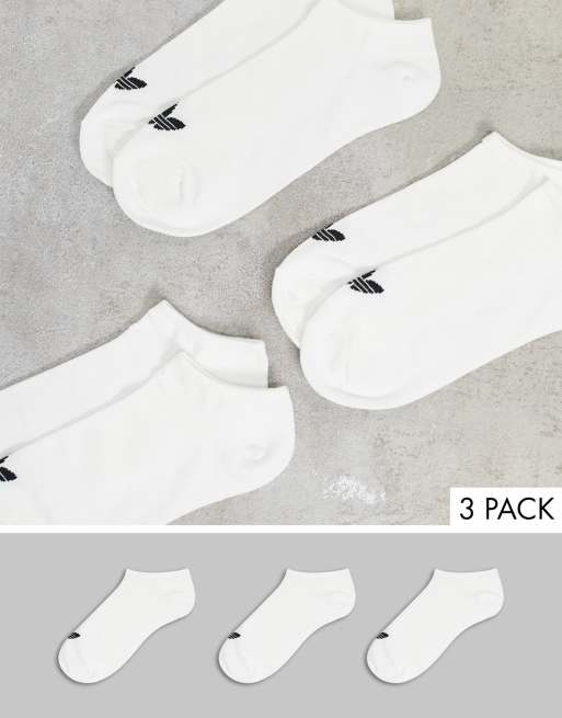 adidas Originals adicolor Trefoil 3 pack trefoil trainer socks in white