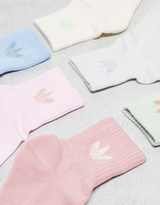 adidas Originals adicolor Trefoil 6er-Pack Knöchelsocken in Pastellfarben, 2 von 3