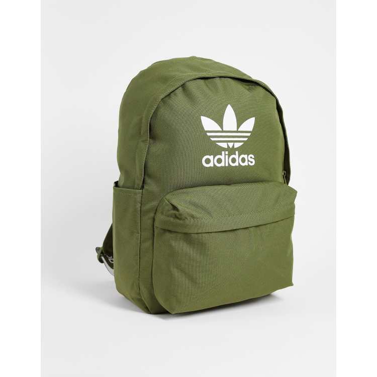 adidas Originals adicolor Trefoil backpack in focus olive ASOS