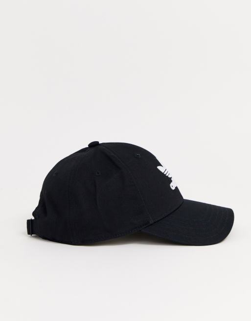 adidas Originals adicolor Trefoil baseball cap in black ASOS
