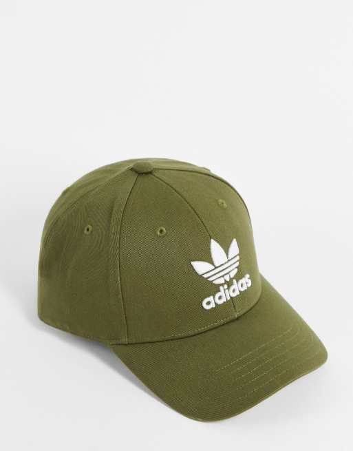 adidas Originals adicolor Trefoil baseball cap in focus olive