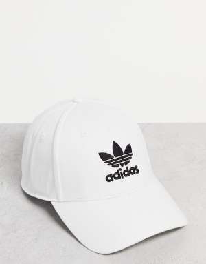 adidas Originals adicolor Trefoil baseball cap in white