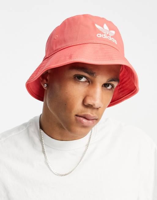 adidas Originals adicolor Trefoil bucket hat in pink ASOS