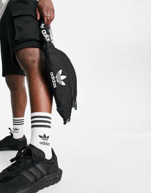 adidas Originals adicolor Trefoil bum bag in black