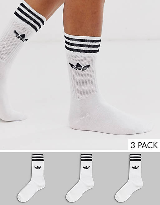 adidas Originals - adicolor Trefoil - Confezione da 3 paia di calzini bianchi