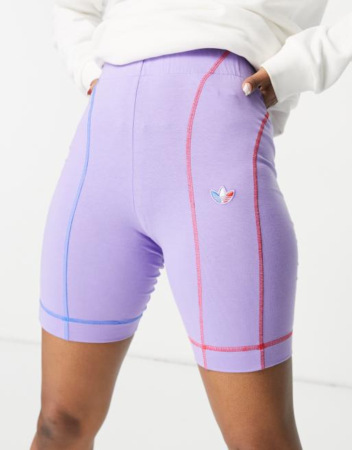 adidas originals new neutrals logo legging shorts in pink