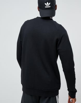 adidas originals adicolor trefoil oversized sweatshirt in black