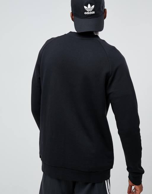 adidas Originals adicolor trefoil oversized sweatshirt in black
