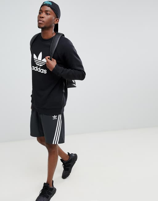 adidas Originals adicolor trefoil oversized sweatshirt in black