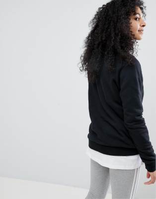 Adidas originals adicolor trefoil oversized sweatshirt in black