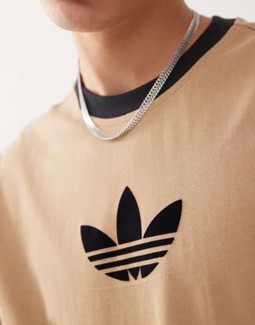 adidas Originals Adicolor trefoil t-shirt in brown