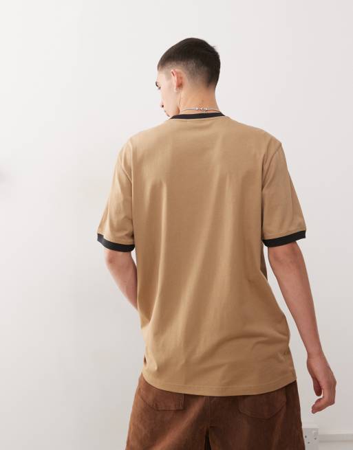 adidas Originals Adicolor trefoil t-shirt in brown