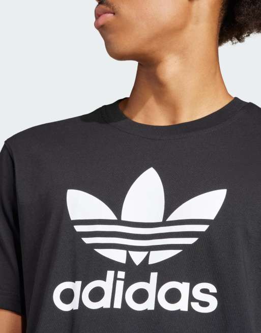 adidas Originals Adicolor Trefoil T Shirt in Schwarz mit Dreiblattlogo ASOS