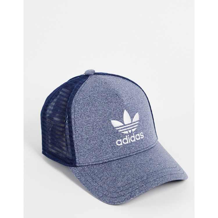 adidas Originals adicolor Trefoil trucker cap in black ASOS