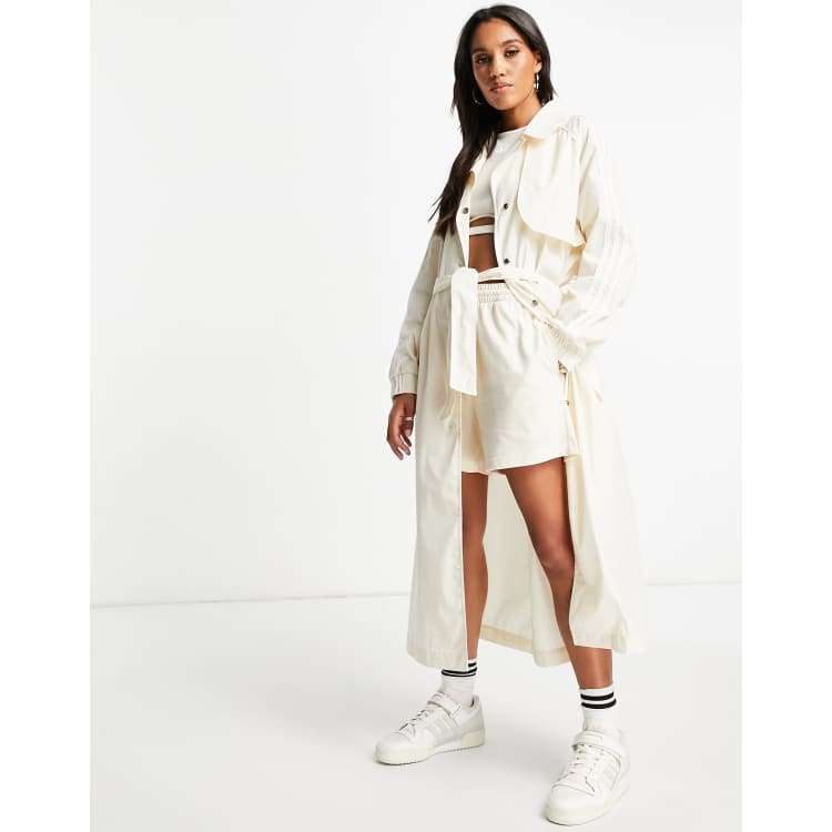 adidas Originals adicolor trench coat jacket in oatmeal