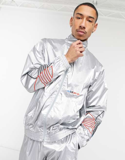 adidas Originals – Adicolor Tricolor – Srebrna kurtka sportowa