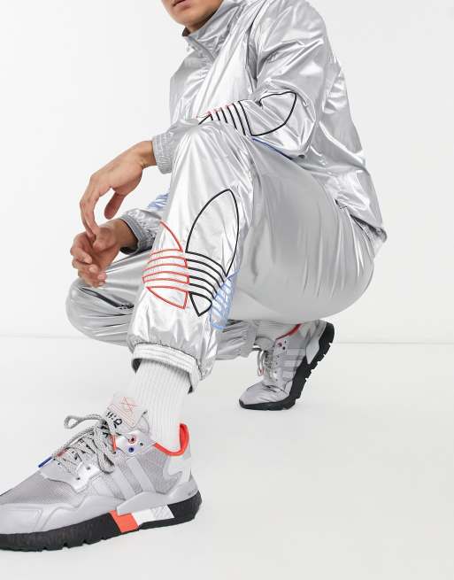 adidas Originals – Adicolor Tricolor – Srebrne spodnie od dresu