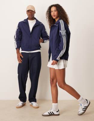 adidas Originals Adicolor unisex woven harrington jacket in navy