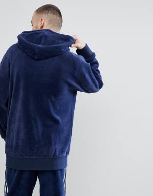 navy velvet hoodie