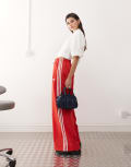 [adidas Originals] adidas Originals Adicolor wide leg track pants in red L RED