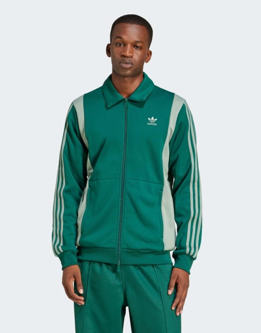 adidas Originals – Adicolor – Zielony top dresowy ze srebrnozielonymi wstawkami