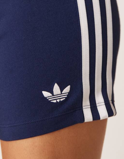 adidas Originals Adicolour stripe booty shorts in navy ASOS