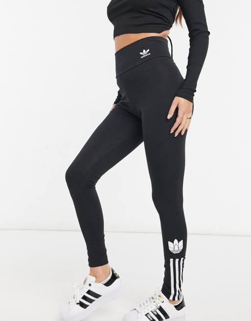 Adidas originals adicolour leggings with cheap double trefoil logo