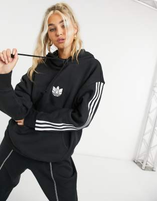 Adidas originals 3-stripes shop lock up boyfriend hoodie