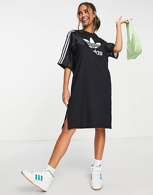 adidas adicolour bold t-shirt dress in black ASOS