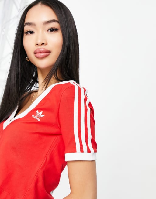 Adidas red store top womens