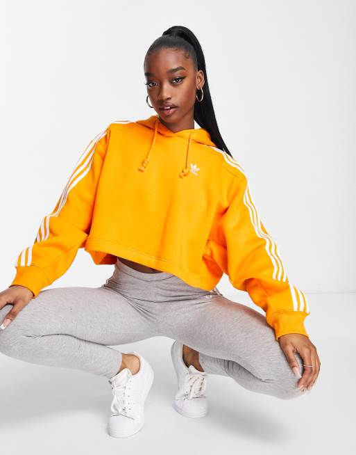 Adidas crop hoodie orange sale